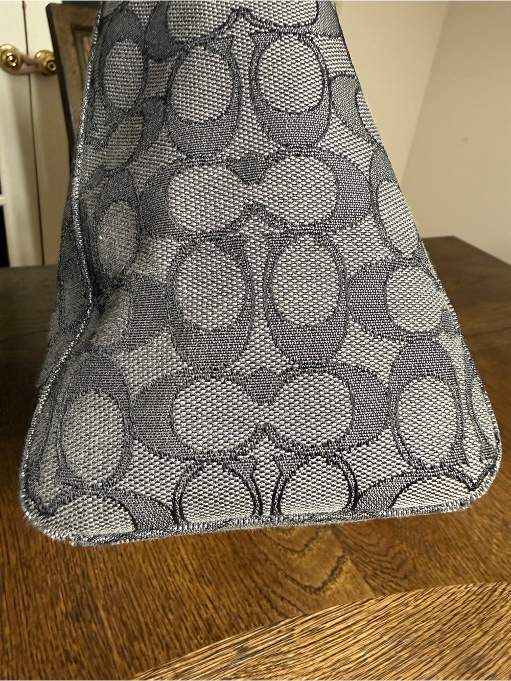 Coach East/West Celeste Hobo Shoulder Bag Purse Black Smoke Signature Canvas EUC - Picture 12 of 16